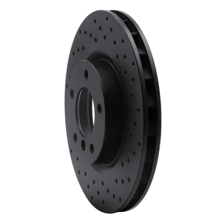 R1 95-99 BMW M3 E36 Left Front Drilled Black Brake Rotor
