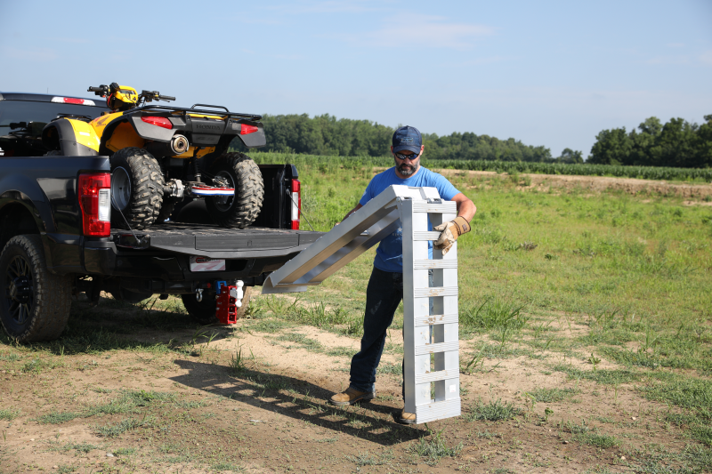 Gen-Y Heavy-Duty 8ft Aluminum Foldable Loading Ramps 15in x 96in 3K Capacity - Single
