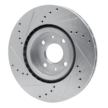 R1 2012-2019 Fiat 500 (USA/Canada) Front Right Drilled & Slotted Silver Brake Rotor
