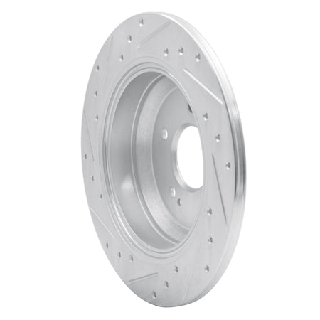 R1 18-23 Genesis G70 Rear Right Drilled & Slotted Silver Brake Rotor