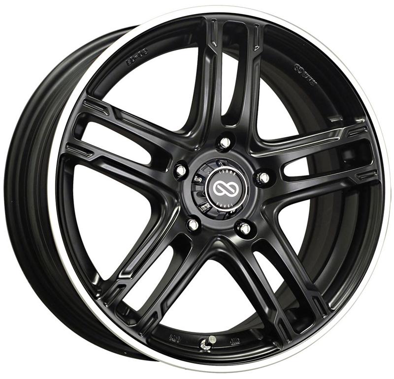 Enkei FD-05 16x7 5x100 387mm Offset 72.6 Bore Dia Black Machined Wheel