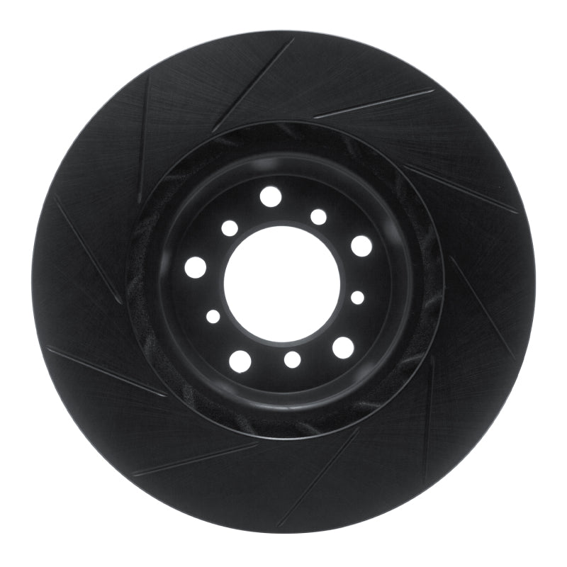 R1 01-06 BMW M3 Left Front Slotted Black Brake Rotor