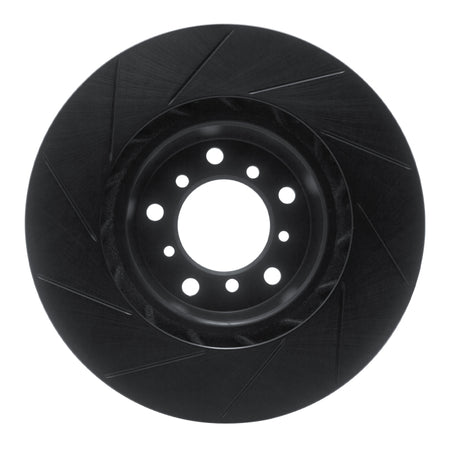 R1 01-06 BMW M3 Left Front Slotted Black Brake Rotor