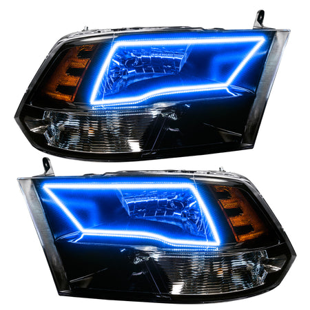 Oracle 09-17 RAM 1500 Quad Pre-Assembled Headlights - Black Housing - w/o Controller