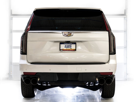 AWE Tuning 2021+ Cadillac Escalade 6.2L 0FG Dual Exit Exhaust System w/ 5in Diamond Blk Tips