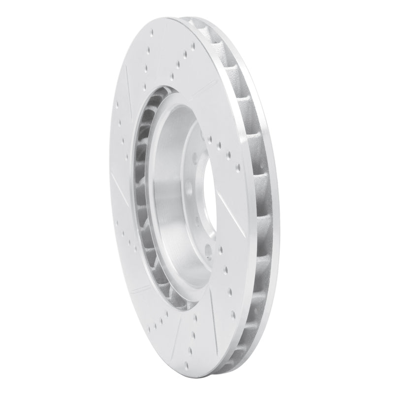 R1 01-06 BMW M3 Left Front Drilled & Slotted Silver Brake Rotor
