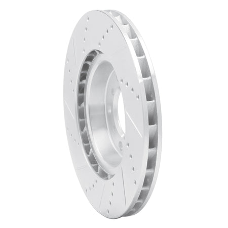 R1 01-06 BMW M3 Left Front Drilled & Slotted Silver Brake Rotor