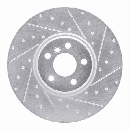 R1 16-25 BMW i4 Right Front Drilled & Slotted Silver Brake Rotor