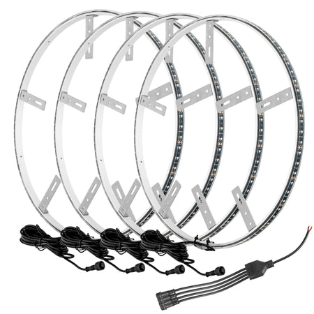 Oracle LED Illuminated Wheel Rings - Aqua