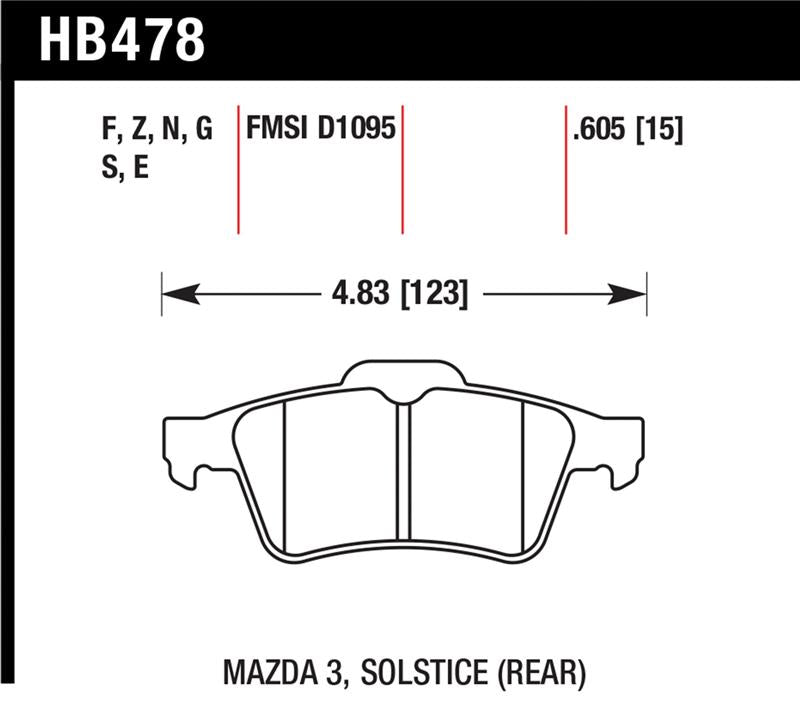 Hawk 13-14 Ford Focus ST / Mazda/ Volvo Performance Ceramic Street Rear Brake Pads