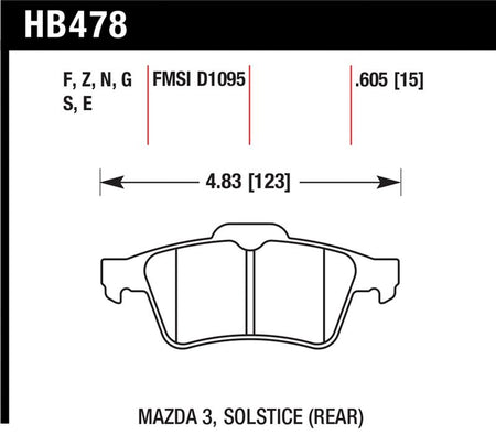 Hawk 13-14 Ford Focus ST / Mazda/ Volvo Performance Ceramic Street Rear Brake Pads