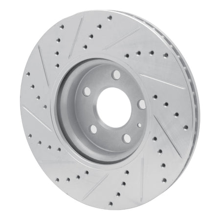R1 11-17 Audi A5 Front Right Drilled & Slotted Silver Brake Rotor