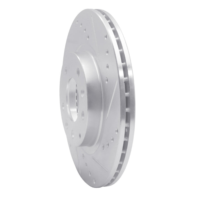 R1 06-15 Mazda MX-5 Miata Front Right Drilled & Slotted Silver Brake Rotor