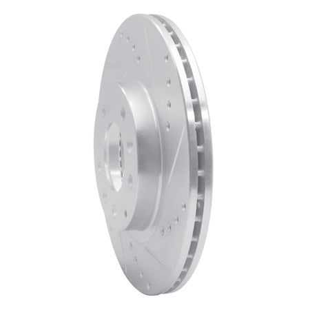 R1 06-15 Mazda MX-5 Miata Front Right Drilled & Slotted Silver Brake Rotor