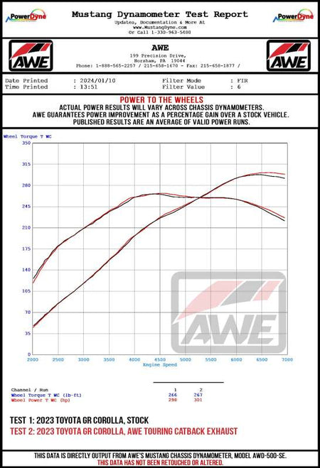 AWE 23-24 Toyota GR Corolla Track Edition Catback Exhaust - Chrome Silver Tips
