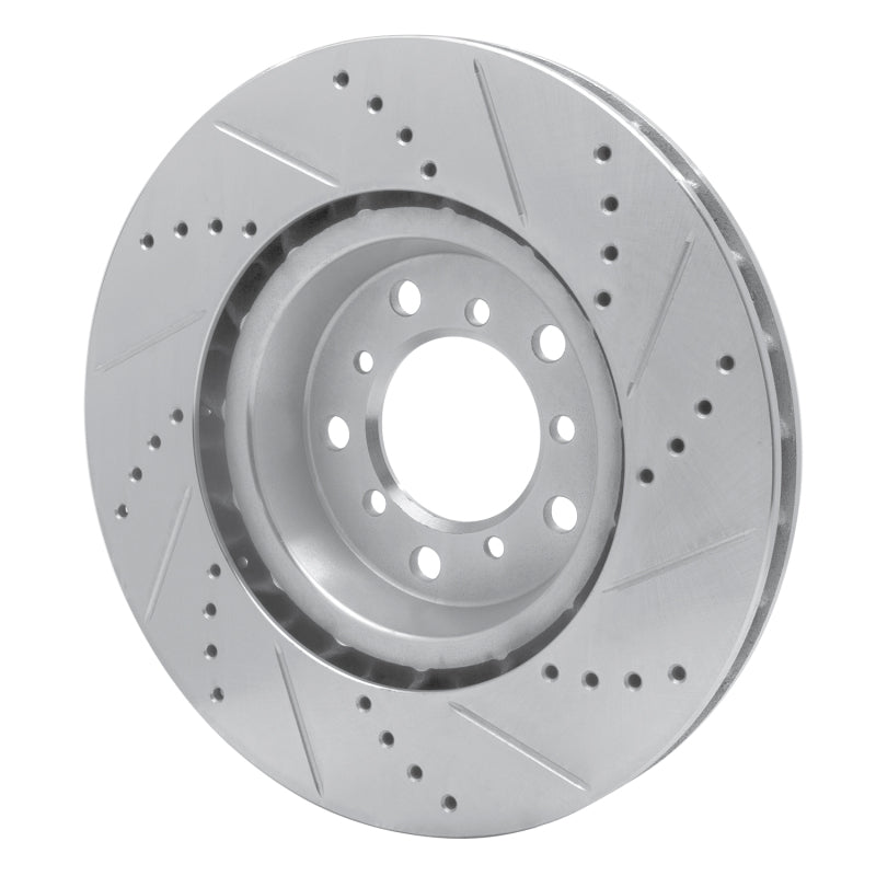 R1 2001-2006 BMW M3 Right Front Drilled & Slotted Silver Brake Rotor