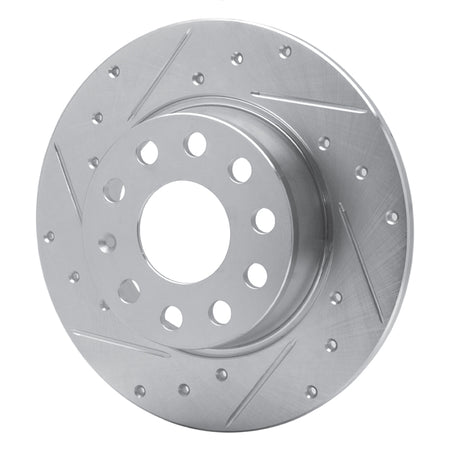 R1 05-25 Audi A3 Sportback E-Tron Rear Left Drilled & Slotted Silver Brake Rotor