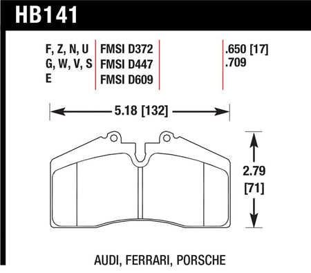 Hawk Audi/Porsche Rear AND ST-40 Performance Ceramic Street Brake Pads