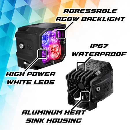 XKGlow XKmax RGBW Addressable Cube Light Kit - Spot Beam