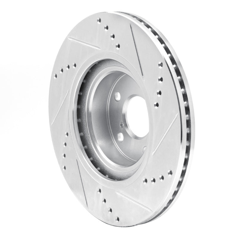 R1 04-25 Scion FR-S Front Left Drilled & Slotted Silver Brake Rotor