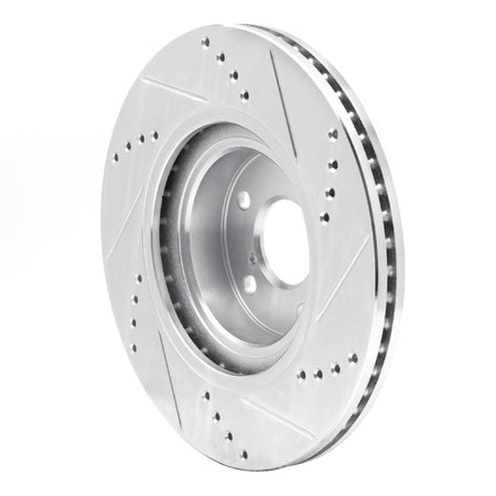 R1 04-25 Scion FR-S Front Left Drilled & Slotted Silver Brake Rotor