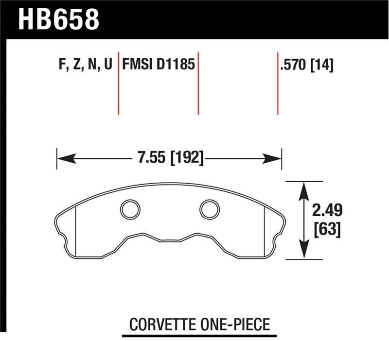 Hawk 10-11 Chevy Corvette Grand Sport / 06-08 Corvette Z06 (1 piece) Front DTC-70 Race Brake Pads