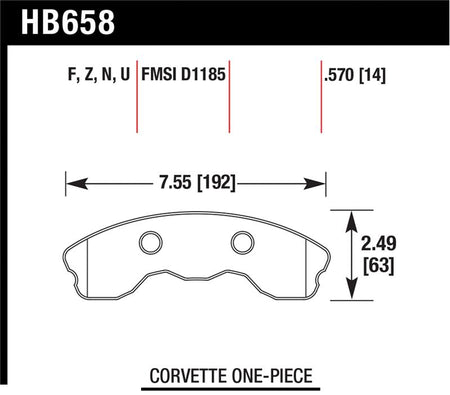Hawk 10-11 Chevy Corvette Grand Sport / 06-08 Corvette Z06 (1 piece) Front DTC-70 Race Brake Pads