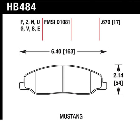 Hawk 05-10 Ford Mustang GT & V6 / 07-08 Shelby GT Performance Ceramic Street Front Brake Pads