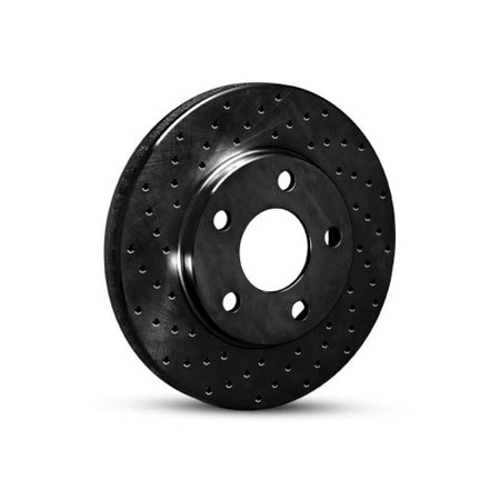 R1 08-25 Audi A5 Quattro Front Drilled Black Brake Rotor