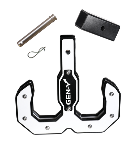 Gen-Y Hulk 2.0 16K Tow Hook 2in Shank w/GH-009 Reducer Sleeve/GH-099 Pin/GH-011 Clip - Black/White