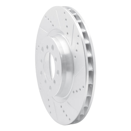 R1 01-06 BMW M3 Left Front Drilled & Slotted Silver Brake Rotor