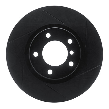 R1 95-99 BMW M3 E36 Left Front Slotted Black Brake Rotor