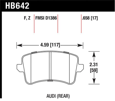 Hawk Performance 09-10 Audi A4/Quattro / 08-11 A5 Quattro / 09-11 Q5 Rear Ceramic Street Brake Pads