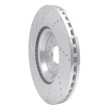 R1 2012-2025 Audi TTS Quattro Front Right Drilled & Slotted Silver Brake Rotor