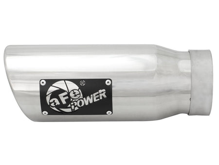 aFe MACH Force-Xp Universal Exhaust Tip 3-1/2Inlet x 4-1/2IN Outlet x 12IN L Polished Left Side Exit