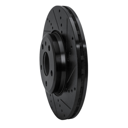 R1 08-25 Audi A4 Quattro Front Right Drilled & Slotted Black Brake Rotor