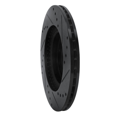 R1 06-15 Mazda MX-5 Miata Front Left Drilled & Slotted Black Brake Rotor