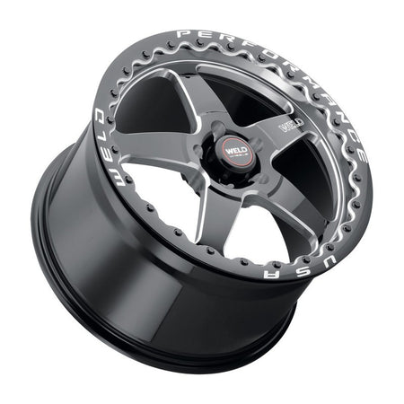 Weld S904 18x12 Ventura Beadlock 5x120 ET52 BS8.55 Gloss BLK MIL DIA 78.1