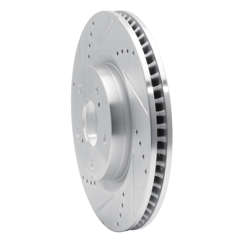 R1 06-20 Lexus ES300H Front Left Drilled & Slotted Silver Brake Rotor