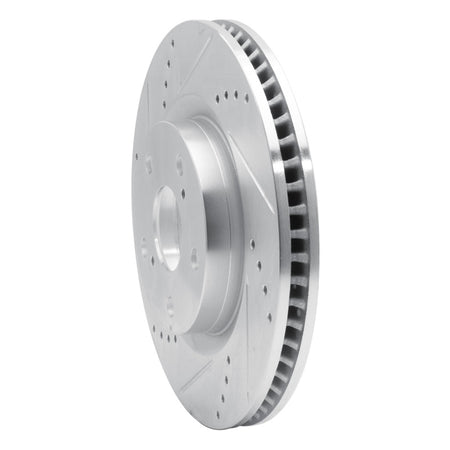R1 06-20 Lexus ES300H Front Left Drilled & Slotted Silver Brake Rotor