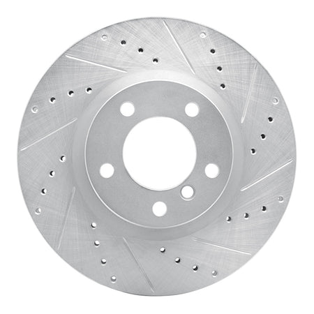 R1 95-99 BMW M3 E36 Left Front Drilled & Slotted Silver Brake Rotor