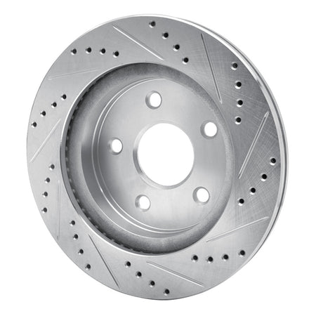 R1 02-24 Dodge Ram 1500 Front Left Drilled & Slotted Silver Brake Rotor