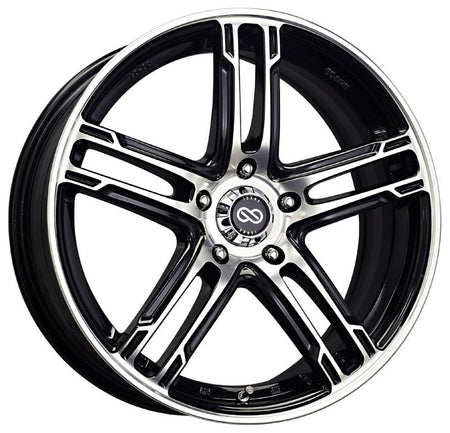 Enkei FD-05 18X7.5 5x112 53mm Offset 72.6mm Bore Black Machined Wheel (MOQ 40)