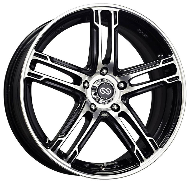Enkei FD-05 17X7 5x112 50mm Offset 72.62mm Bore Black Machined Wheel (MOQ 40)