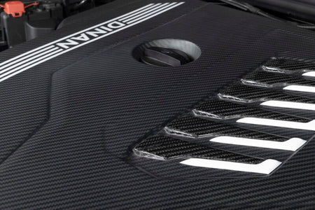 Dinan 19-26 BMW B58D (G01/G02/G20/G22/G23/G26/G42) Matte Carbon Fiber Engine Cover w/Gloss Accents