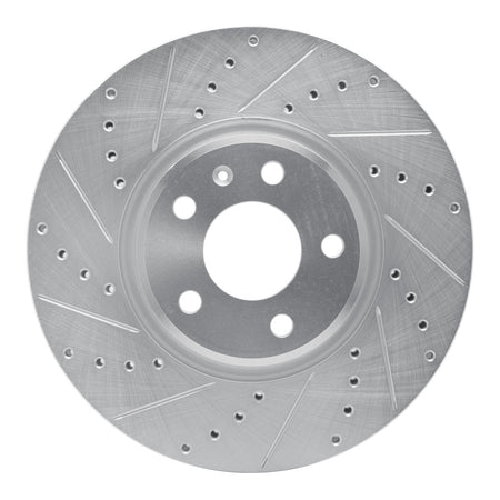 R1 11-17 Audi Q5 (Mexico) Front Left Drilled & Slotted Silver Brake Rotor