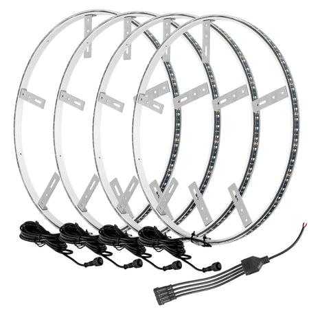 Oracle LED Illuminated Wheel Rings - Aqua