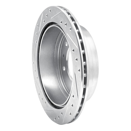 R1 88-95 Nissan Pathfinder Rear Right Drilled & Slotted Silver Brake Rotor