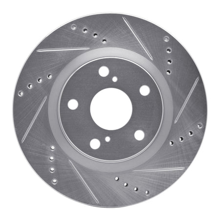 R1 18-24 Volkswagen TIGUAN Front Right Drilled & Slotted Silver Brake Rotor