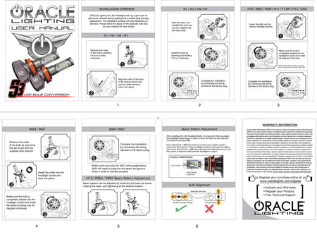 Oracle 880 - S3 LED Headlight Bulb Conversion Kit - 6000K